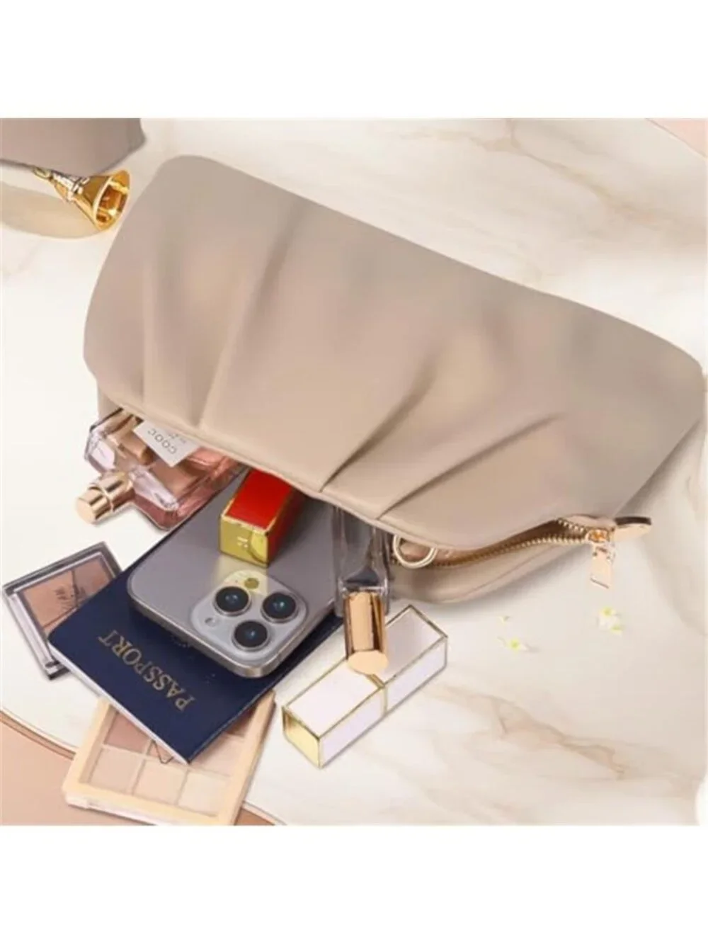 Clutch Purse for Women Soft Pleated PU Wedding Clutch, Elegant
